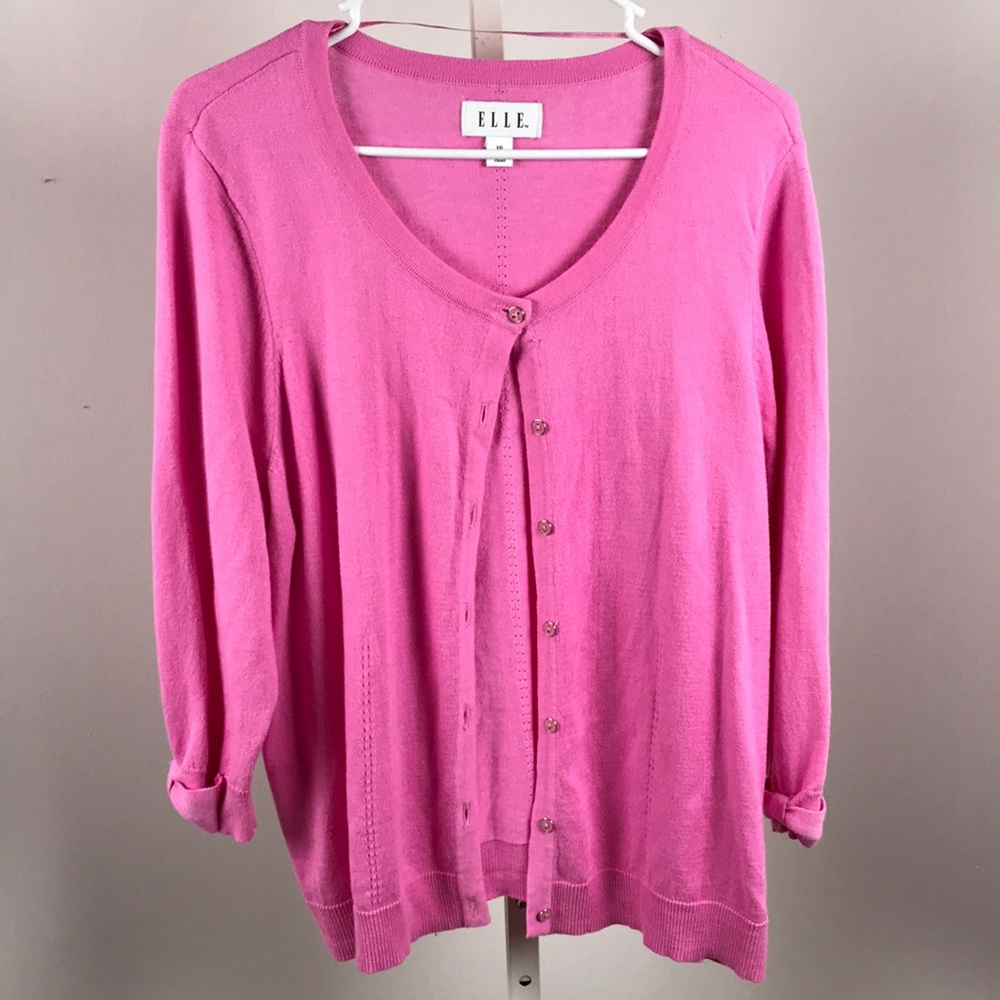 Elle pink cardigan size XXL cotton blend